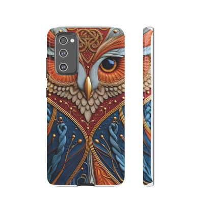 Hibou Royal : Art Textile Brodé et Cuir