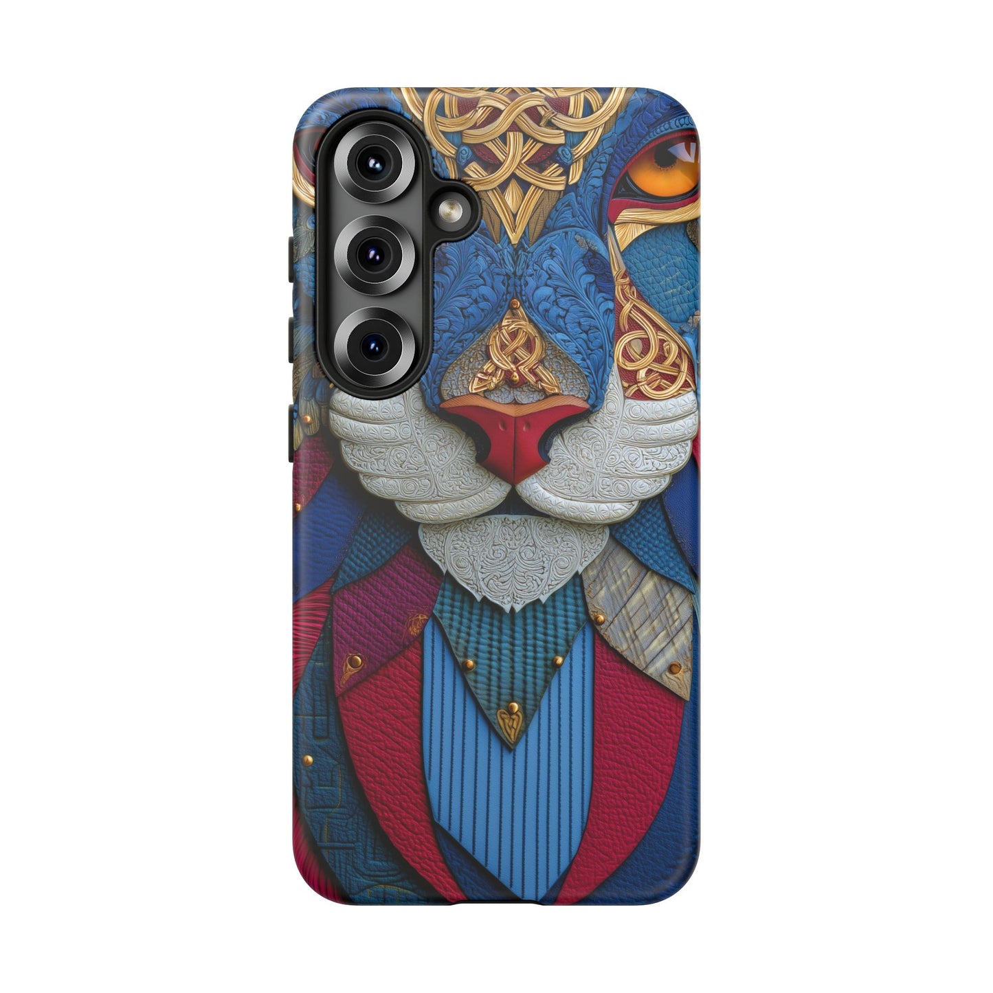 Chat Sacré : Masque Celtique en Cuir et Or