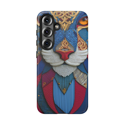 Chat Sacré : Masque Celtique en Cuir et Or