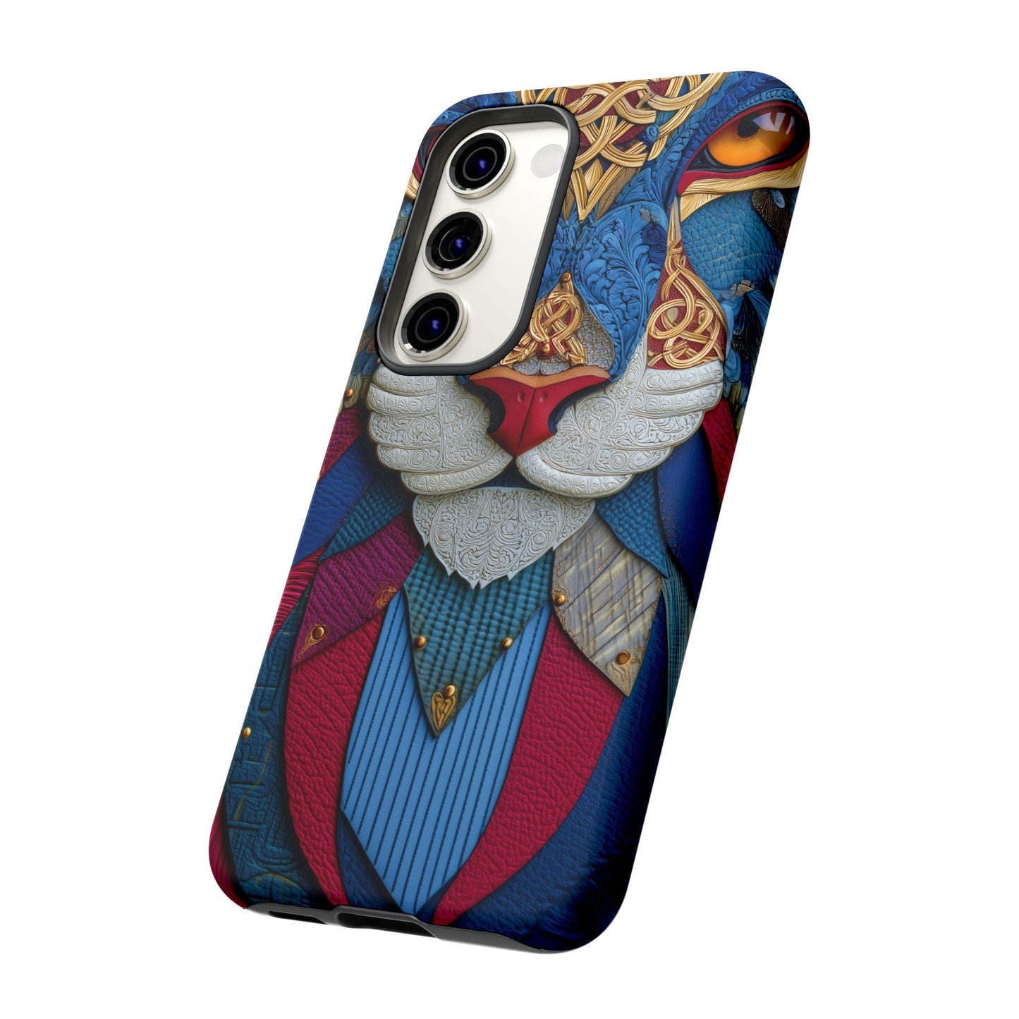 Chat Sacré : Masque Celtique en Cuir et Or