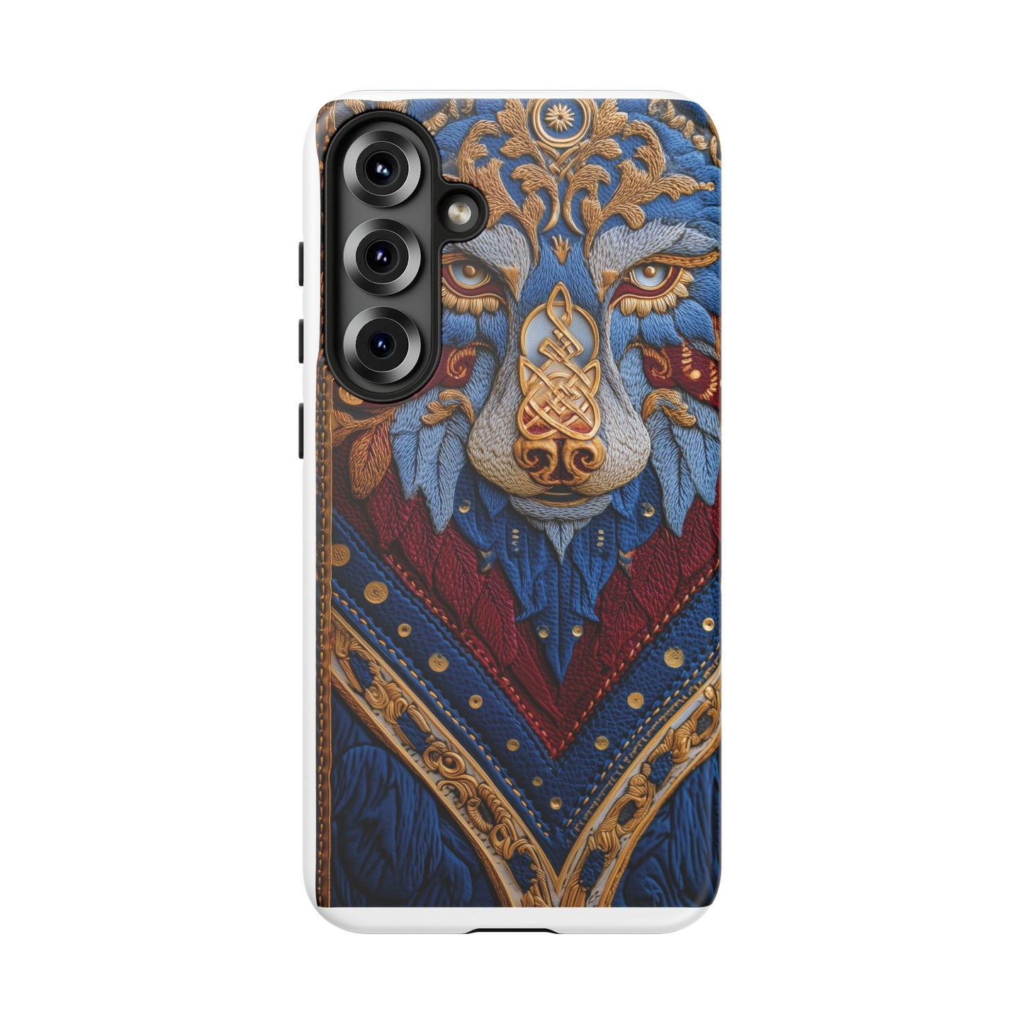 Loup des Glaces : Ornements Baroques et Fourrure Bleue