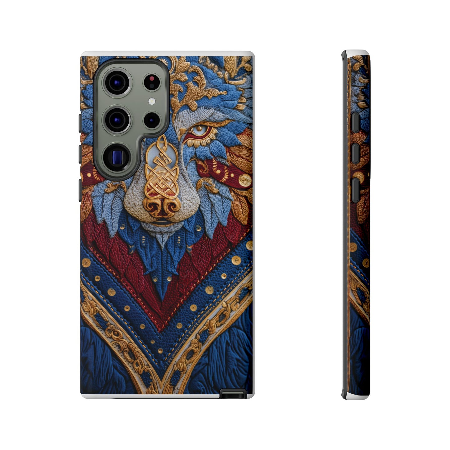 Loup des Glaces : Ornements Baroques et Fourrure Bleue