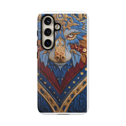 Loup des Glaces : Ornements Baroques et Fourrure Bleue