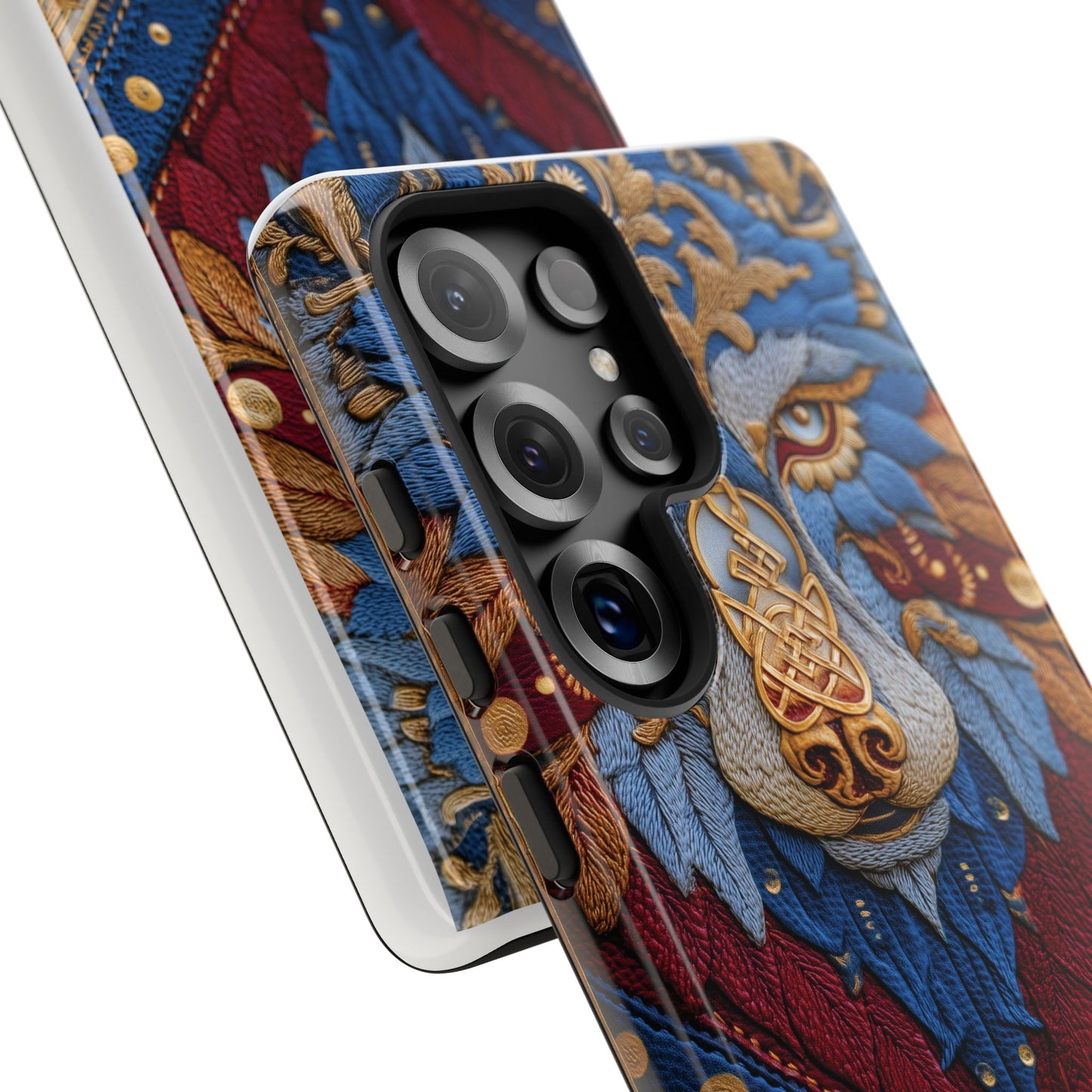 Loup des Glaces : Ornements Baroques et Fourrure Bleue