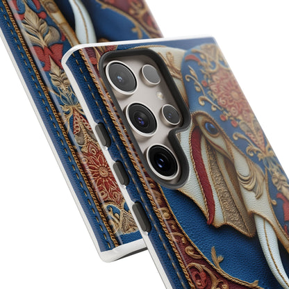 Éléphant Ornemental : Broderie Paisley et Cuir