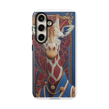 Girafe Aristocrate : Mosaïque de Cuir et Broderie