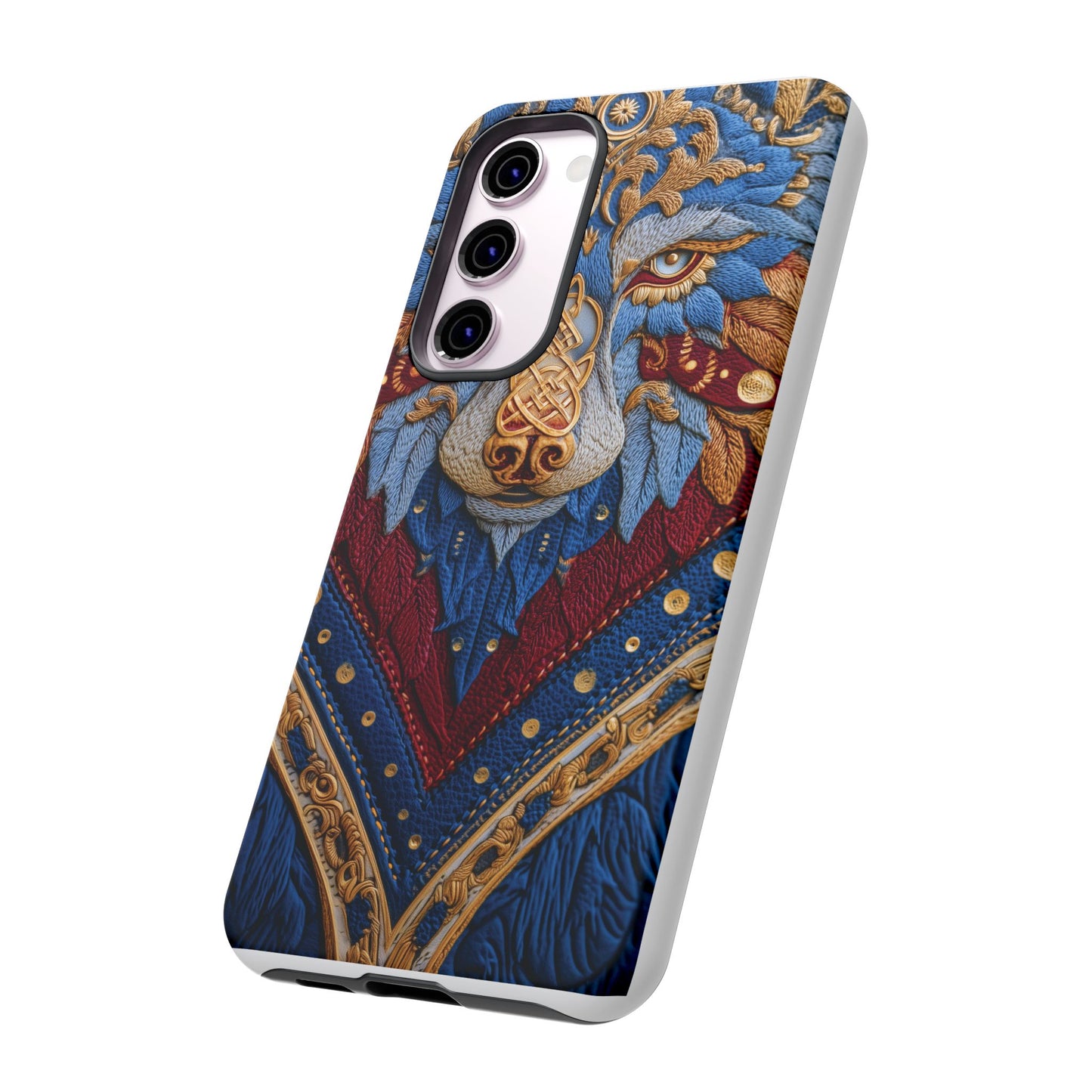 Loup des Glaces : Ornements Baroques et Fourrure Bleue