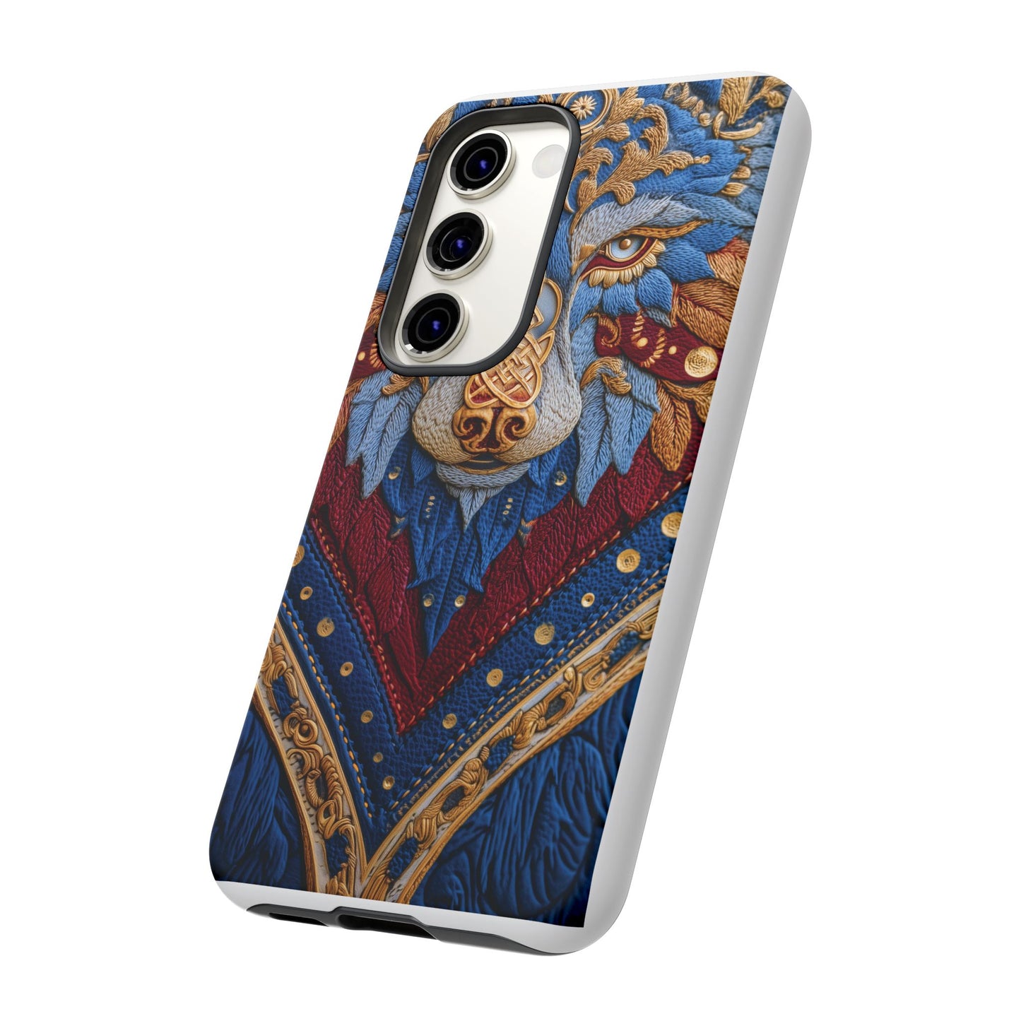 Loup des Glaces : Ornements Baroques et Fourrure Bleue