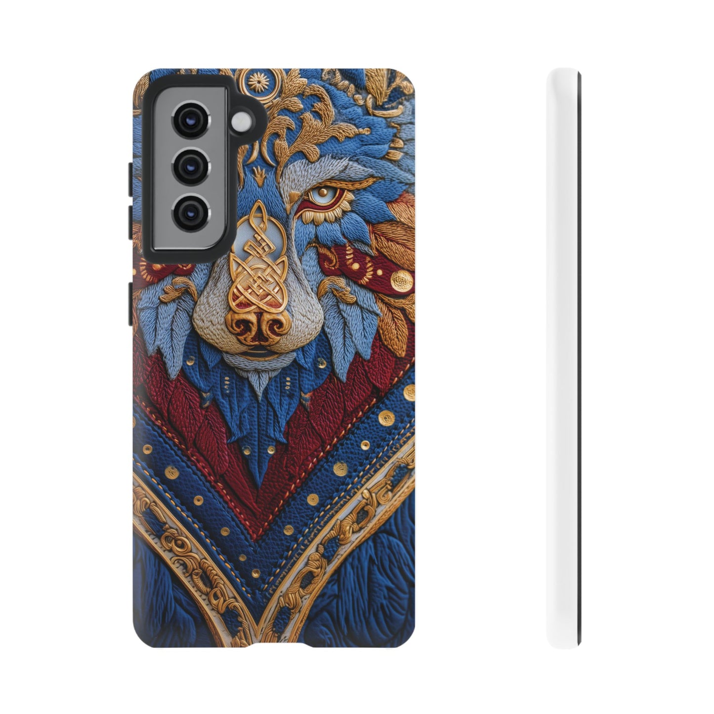 Loup des Glaces : Ornements Baroques et Fourrure Bleue