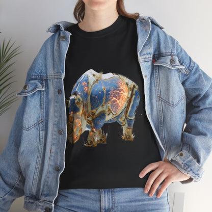 Rhinocéros Cyborg Majestueux : Art Numérique Futuriste
