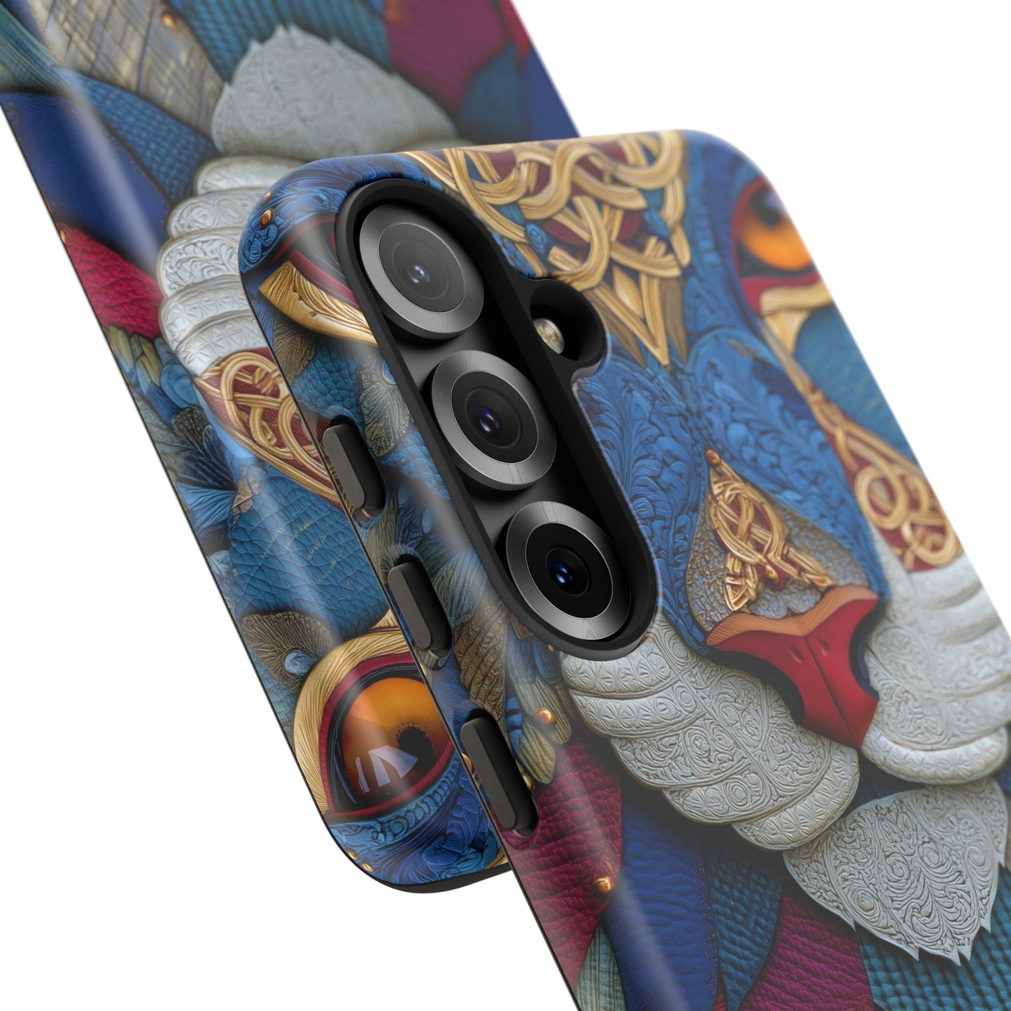 Chat Sacré : Masque Celtique en Cuir et Or