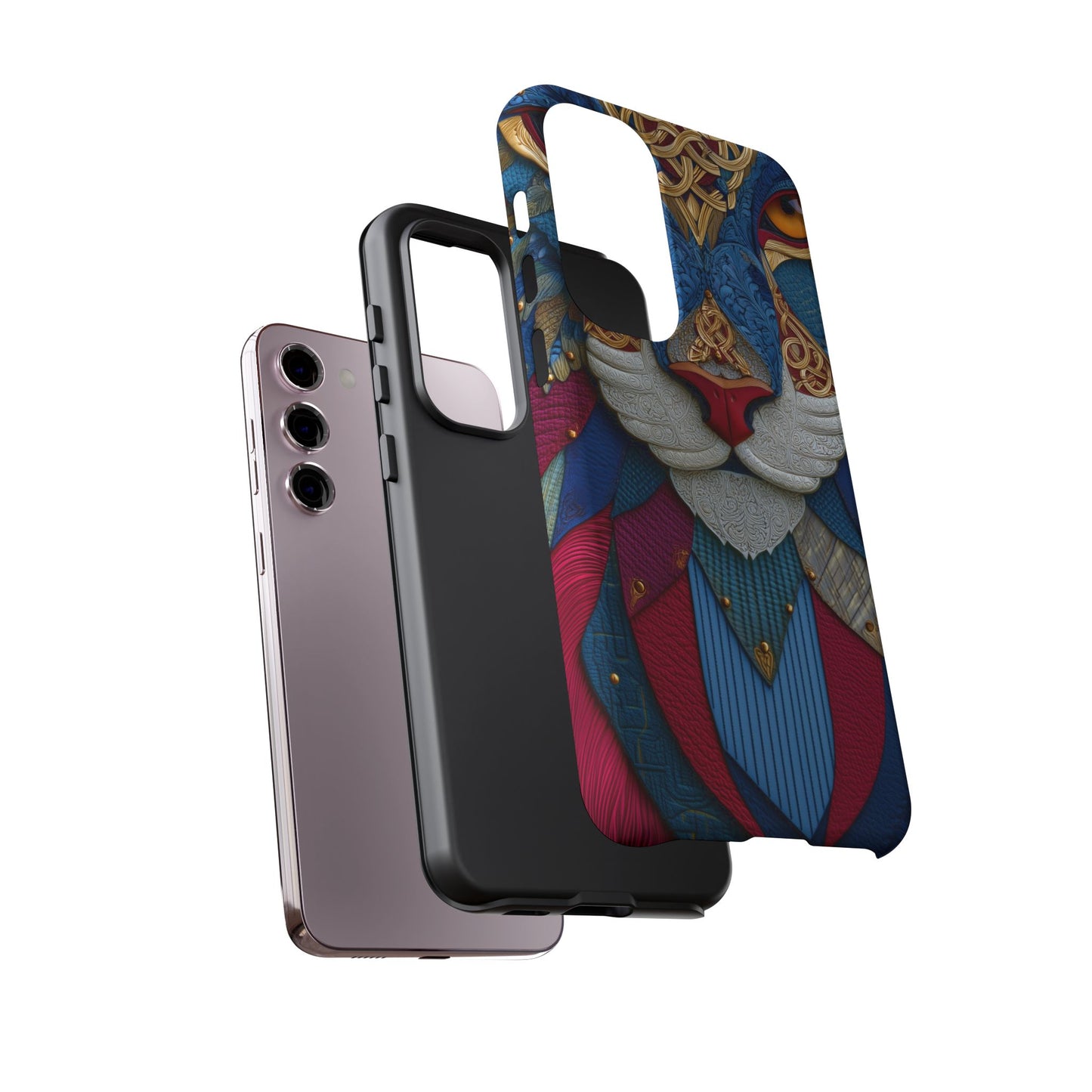 Chat Sacré : Masque Celtique en Cuir et Or