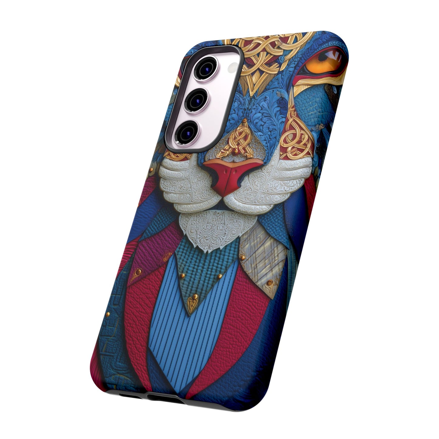 Chat Sacré : Masque Celtique en Cuir et Or