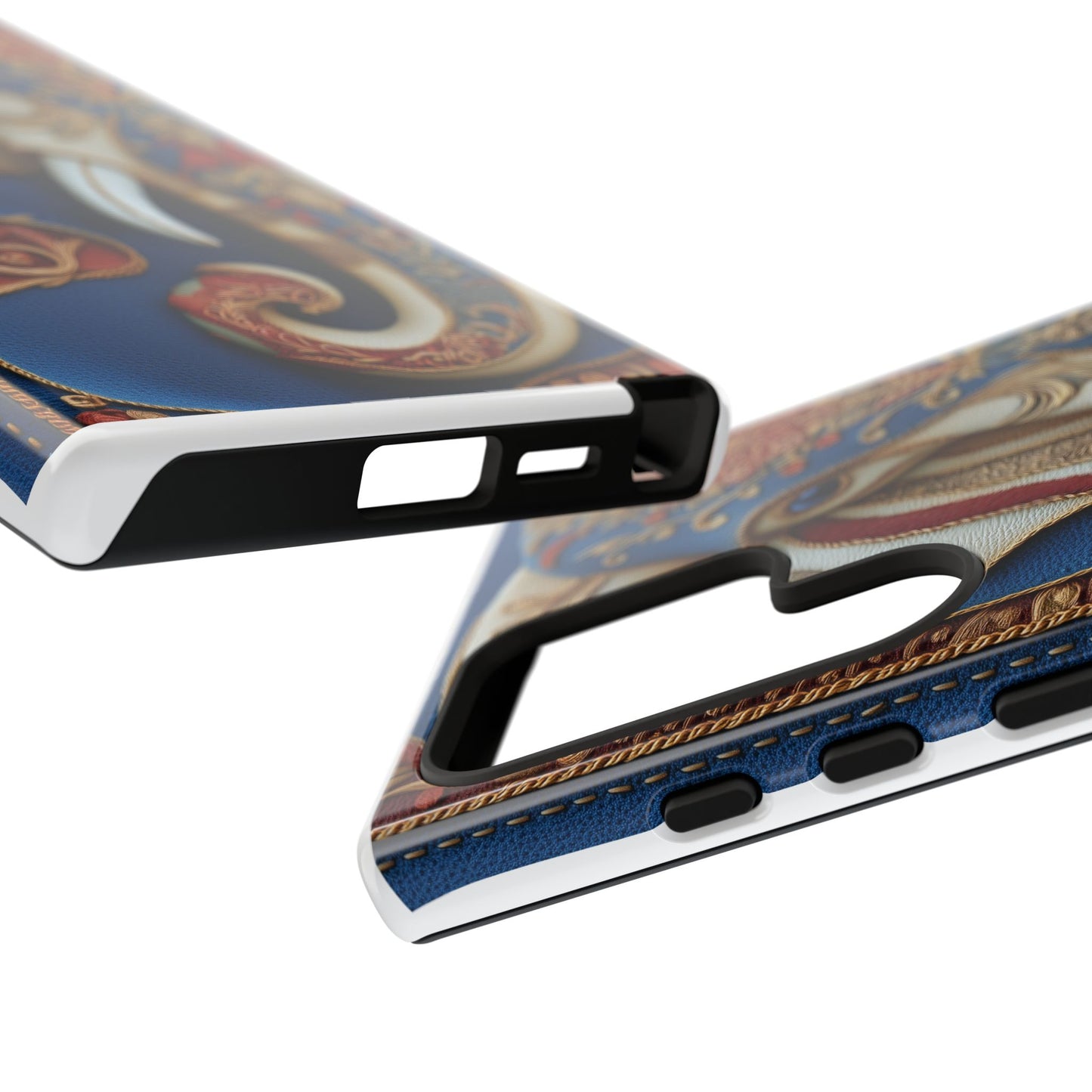 Éléphant Ornemental : Broderie Paisley et Cuir