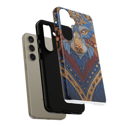 Loup des Glaces : Ornements Baroques et Fourrure Bleue