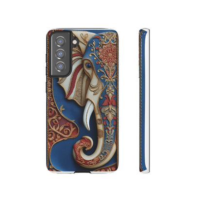 Éléphant Ornemental : Broderie Paisley et Cuir