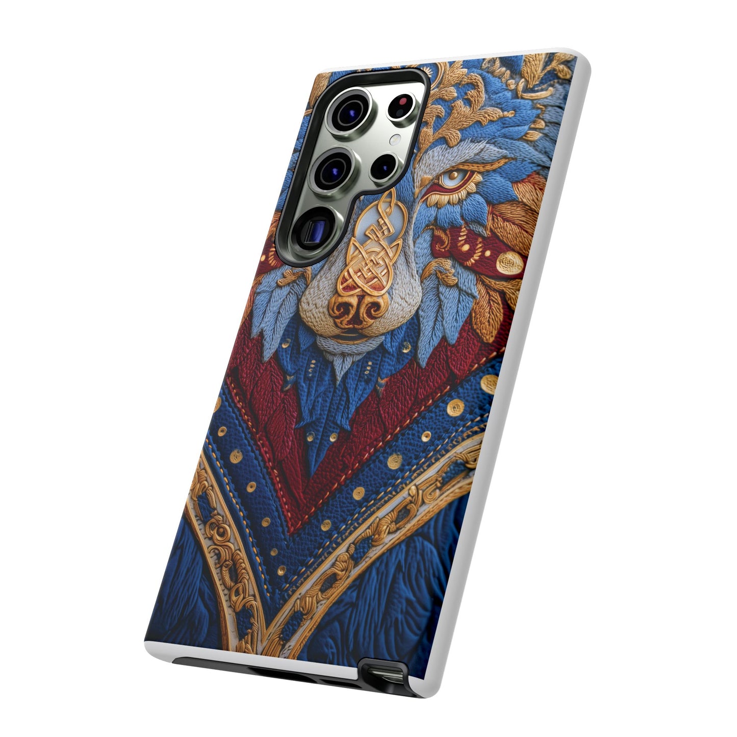 Loup des Glaces : Ornements Baroques et Fourrure Bleue