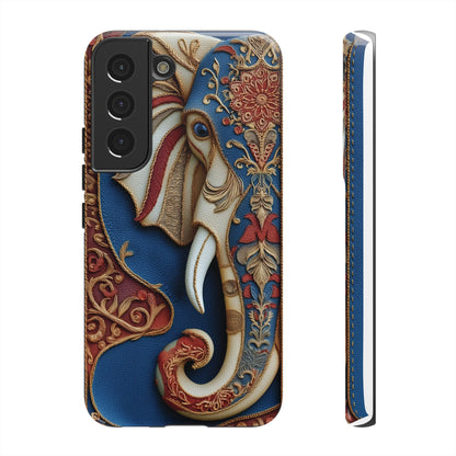 Éléphant Ornemental : Broderie Paisley et Cuir