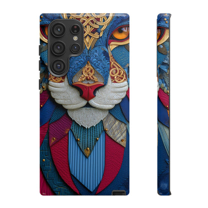 Chat Sacré : Masque Celtique en Cuir et Or