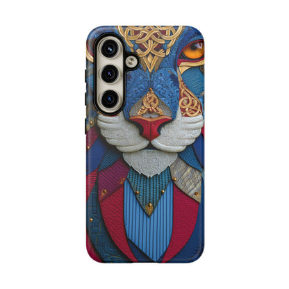 Chat Sacré : Masque Celtique en Cuir et Or