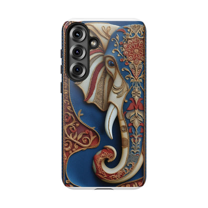 Éléphant Ornemental : Broderie Paisley et Cuir