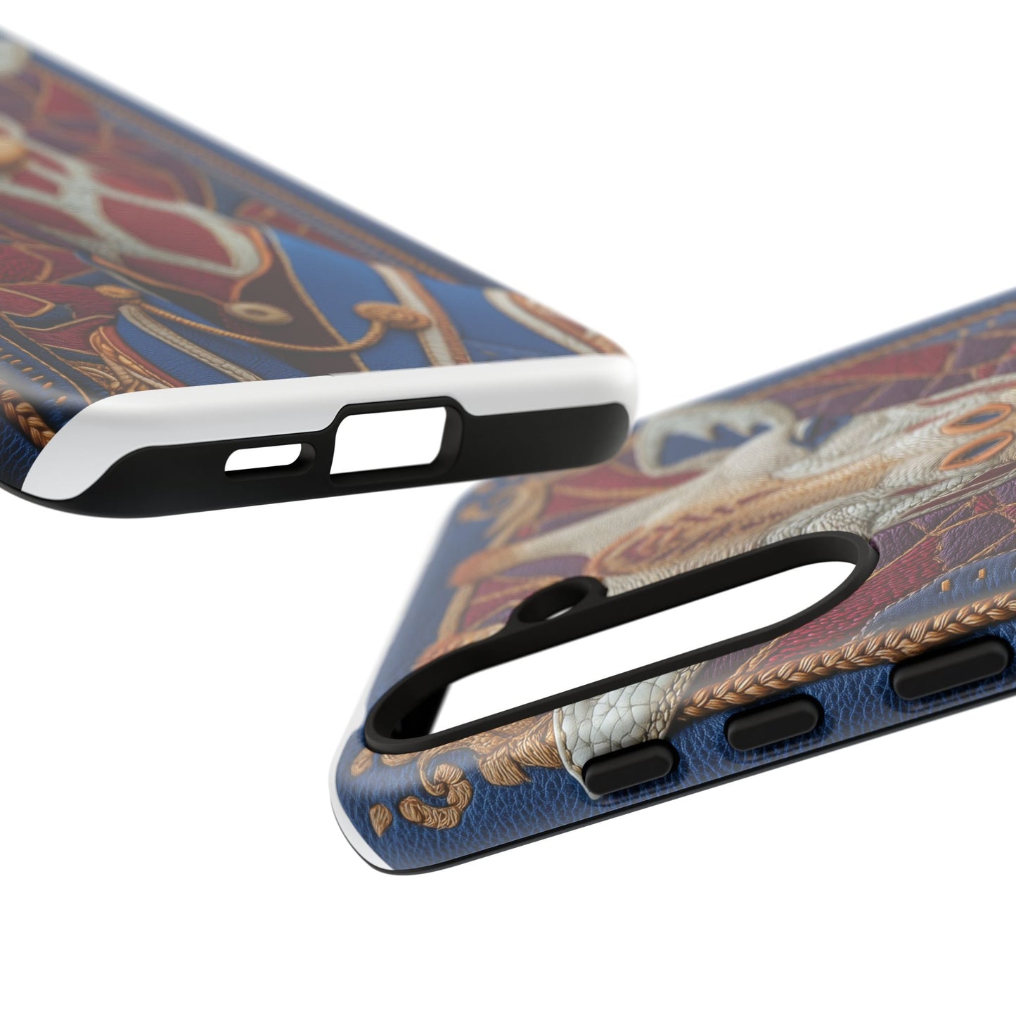 Girafe Aristocrate : Mosaïque de Cuir et Broderie