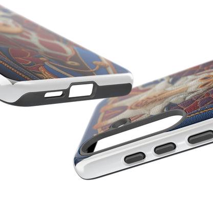 Girafe Aristocrate : Mosaïque de Cuir et Broderie