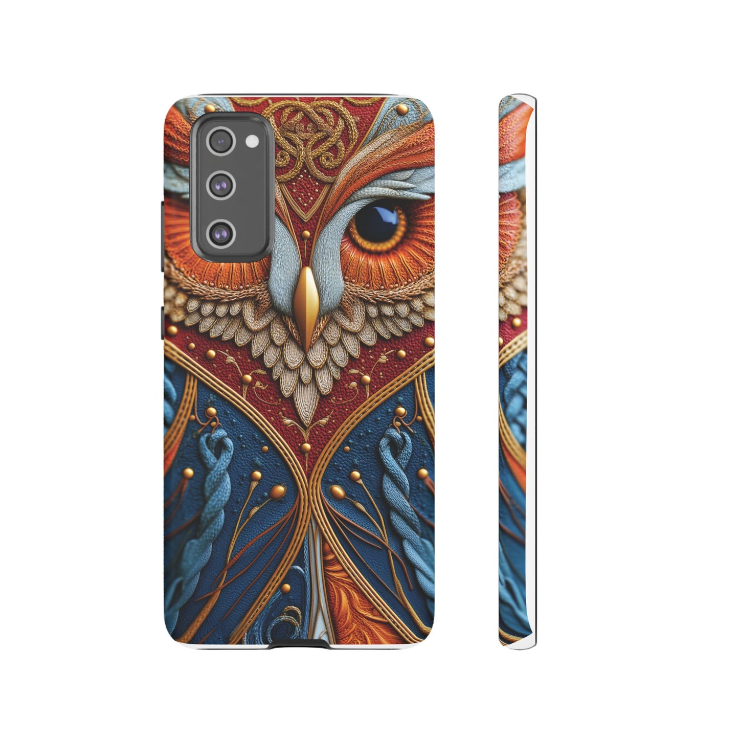 Hibou Royal : Art Textile Brodé et Cuir