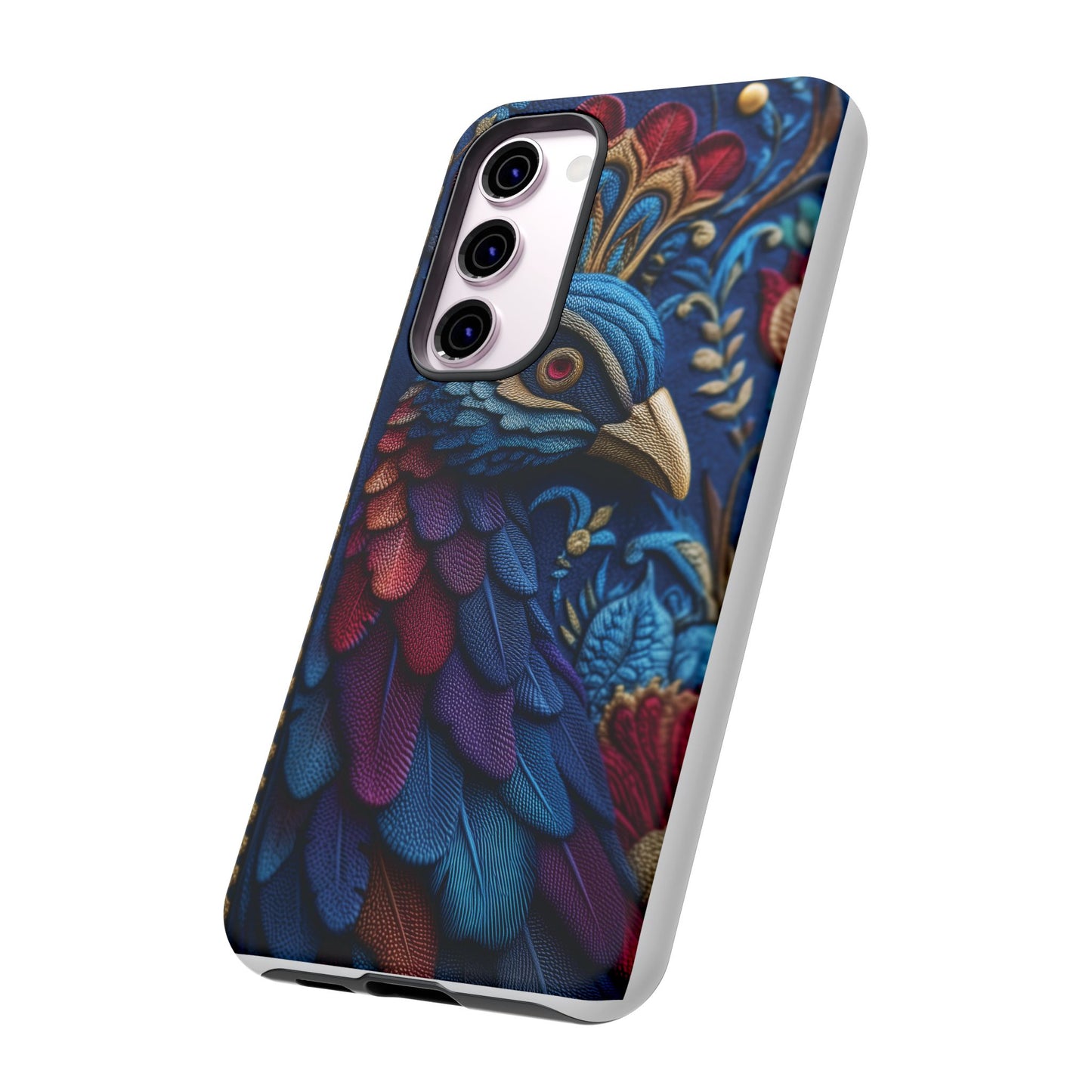 Paon Royal : Broderie de Luxe et Plumes Précieuses