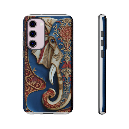 Éléphant Ornemental : Broderie Paisley et Cuir