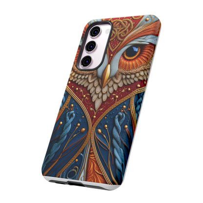 Hibou Royal : Art Textile Brodé et Cuir