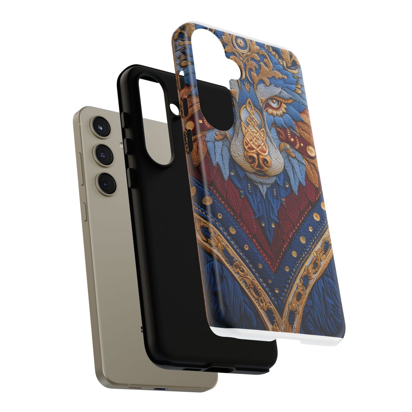 Loup des Glaces : Ornements Baroques et Fourrure Bleue