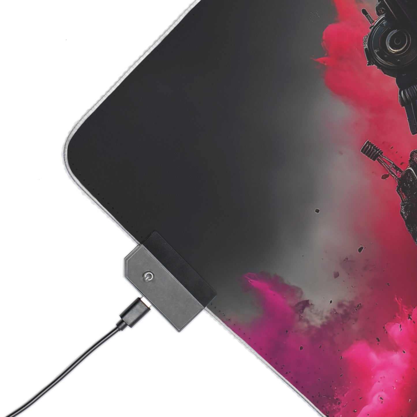 RGB LED Tapis de souris Gaming — Robot Géant Street Art - Cyberpunk Dégoulinant et Explosion de Couleurs