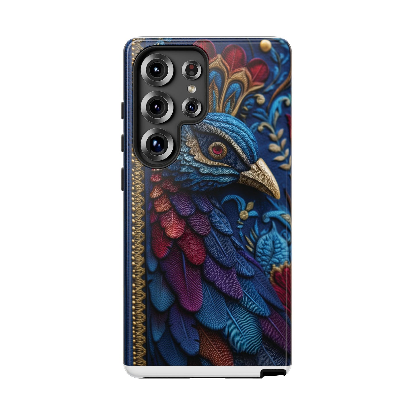 Paon Royal : Broderie de Luxe et Plumes Précieuses