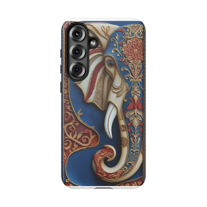 Éléphant Ornemental : Broderie Paisley et Cuir