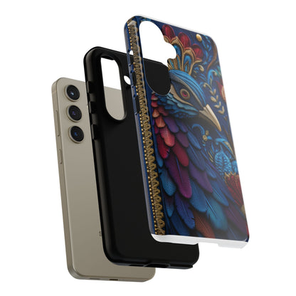 Paon Royal : Broderie de Luxe et Plumes Précieuses