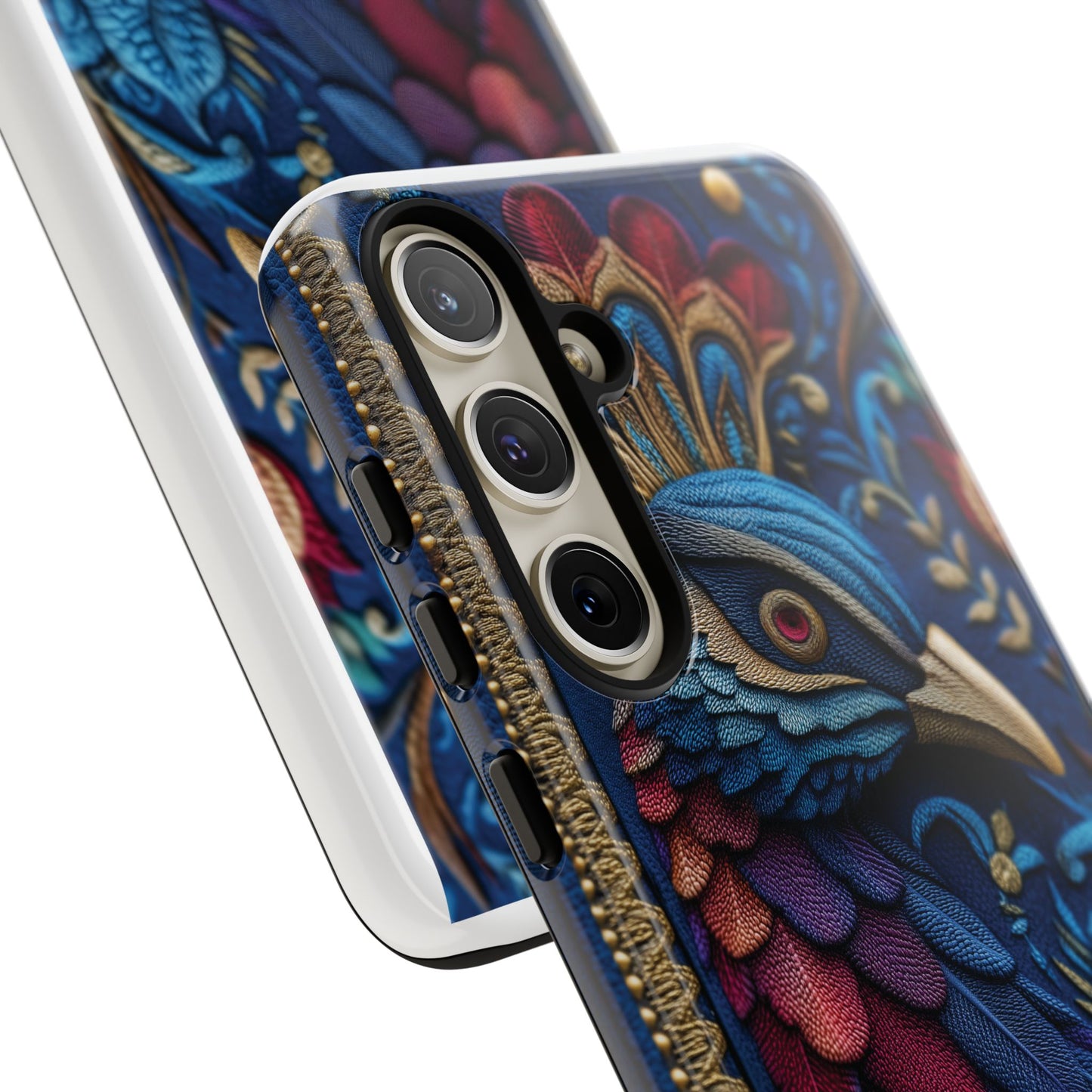 Paon Royal : Broderie de Luxe et Plumes Précieuses