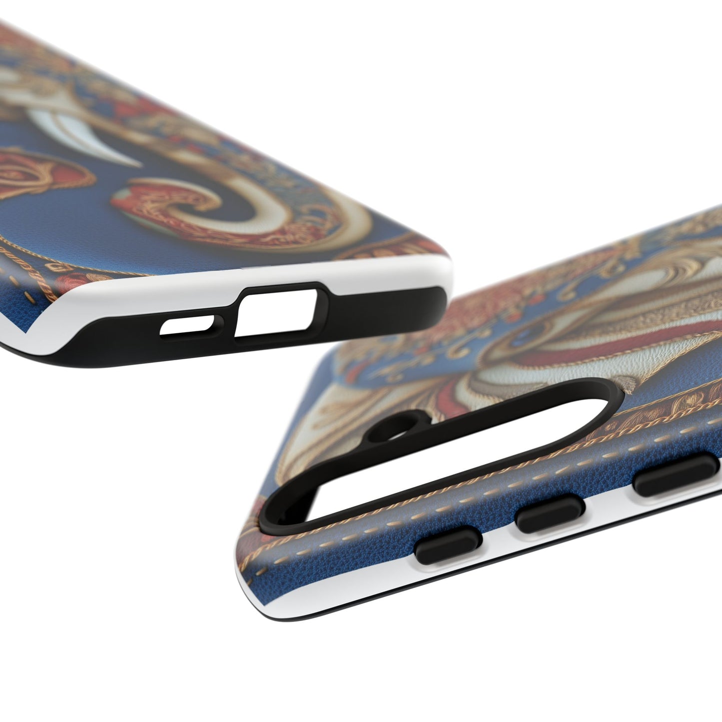 Éléphant Ornemental : Broderie Paisley et Cuir