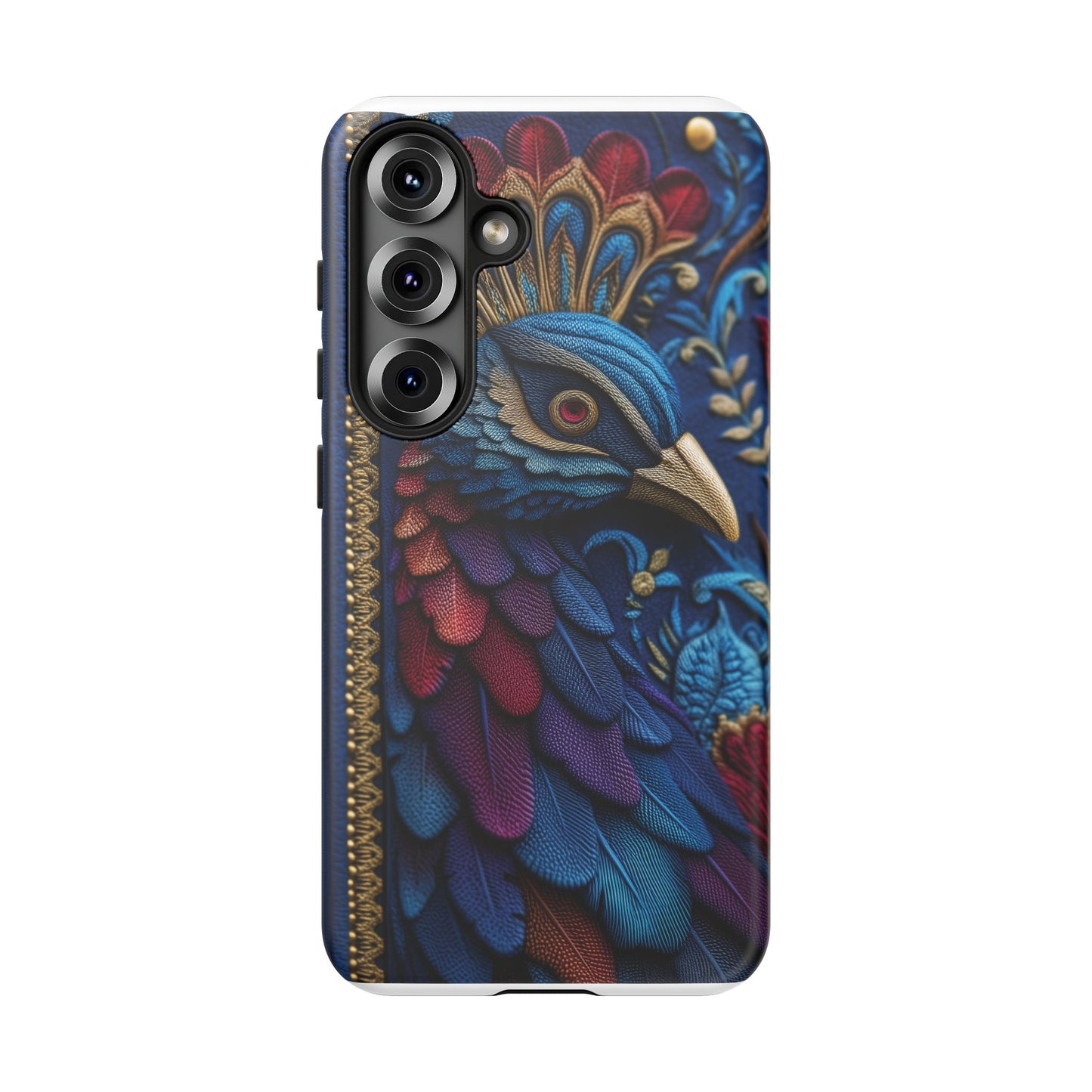 Girafe Aristocrate : Mosaïque de Cuir et Broderie