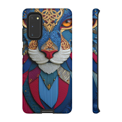 Chat Sacré : Masque Celtique en Cuir et Or