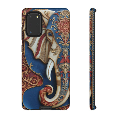 Éléphant Ornemental : Broderie Paisley et Cuir