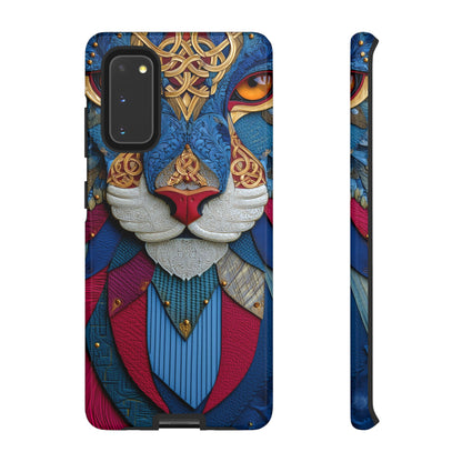 Chat Sacré : Masque Celtique en Cuir et Or