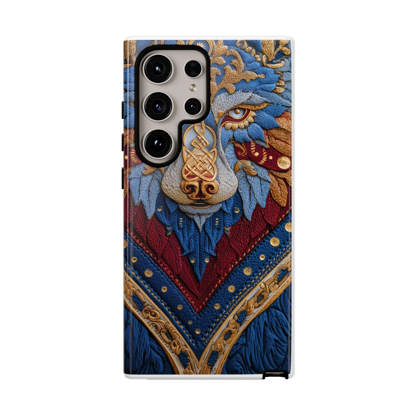 Loup des Glaces : Ornements Baroques et Fourrure Bleue