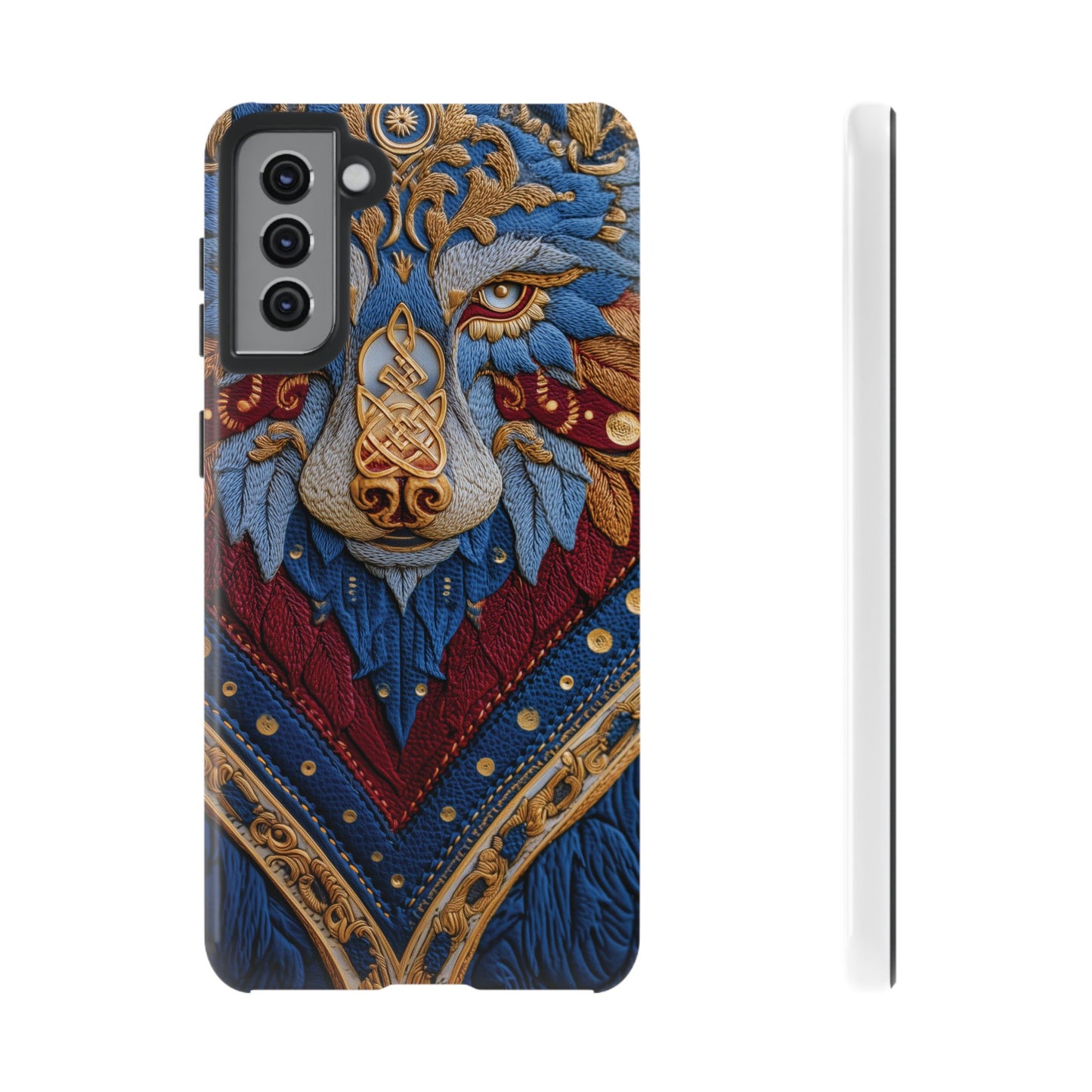 Loup des Glaces : Ornements Baroques et Fourrure Bleue