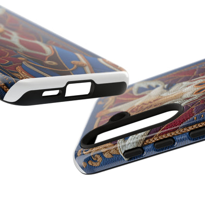 Girafe Aristocrate : Mosaïque de Cuir et Broderie