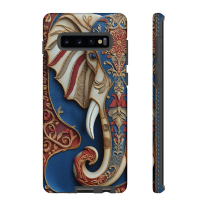 Éléphant Ornemental : Broderie Paisley et Cuir