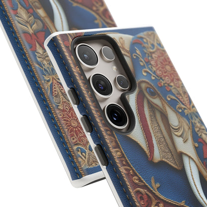 Éléphant Ornemental : Broderie Paisley et Cuir