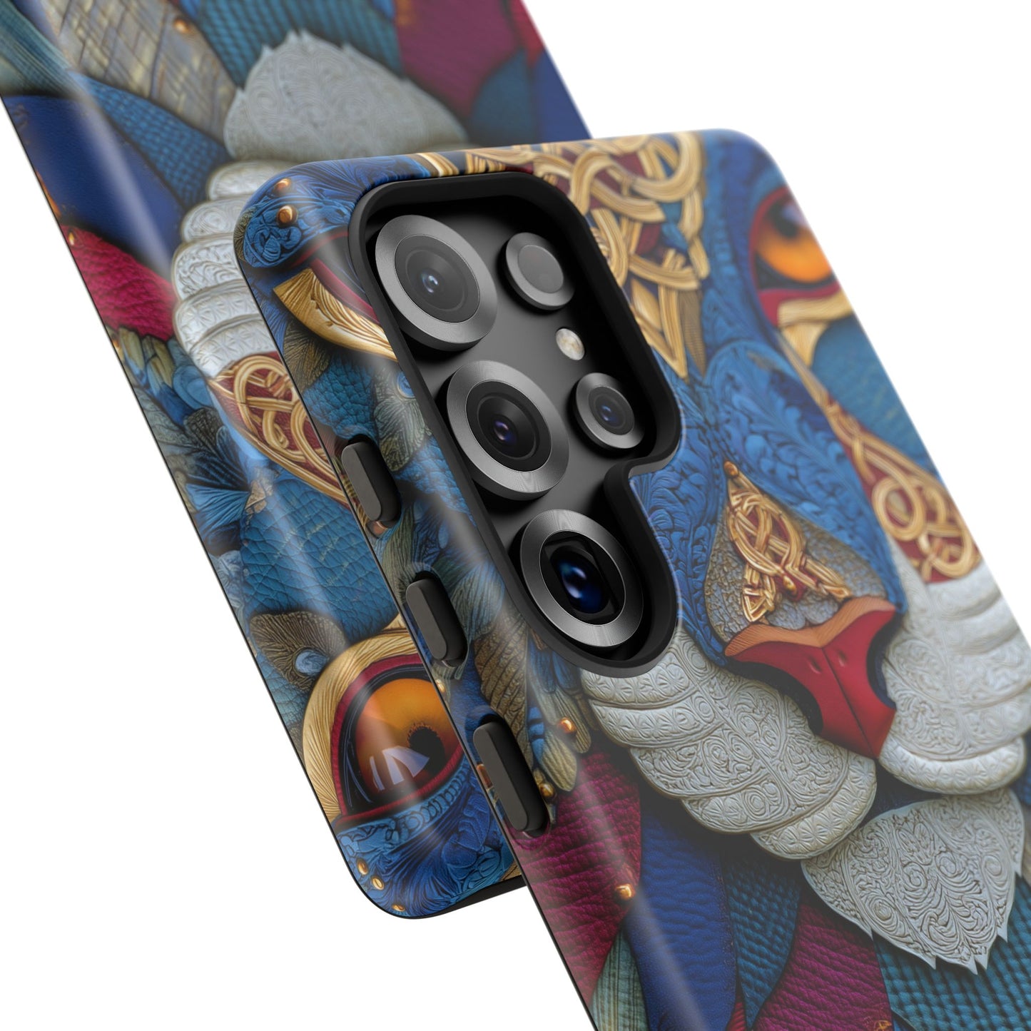 Chat Sacré : Masque Celtique en Cuir et Or