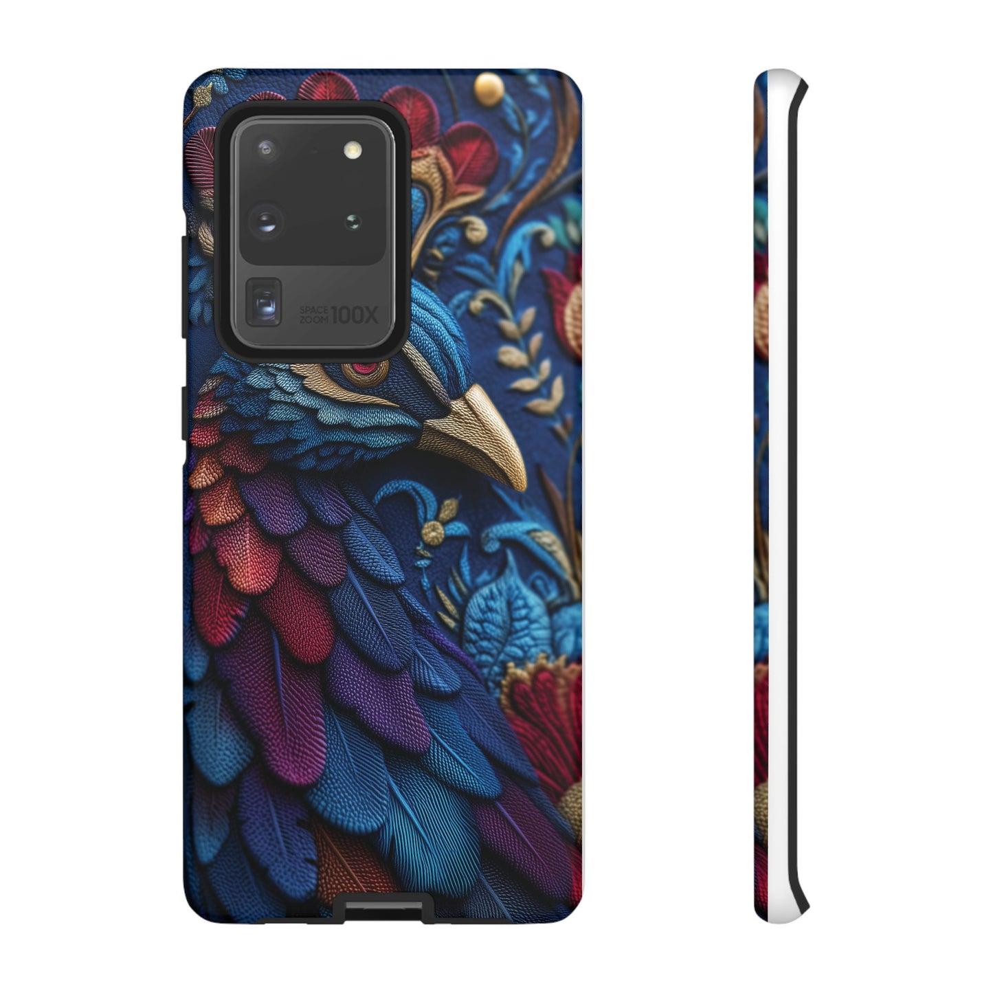 Paon Royal : Broderie de Luxe et Plumes Précieuses