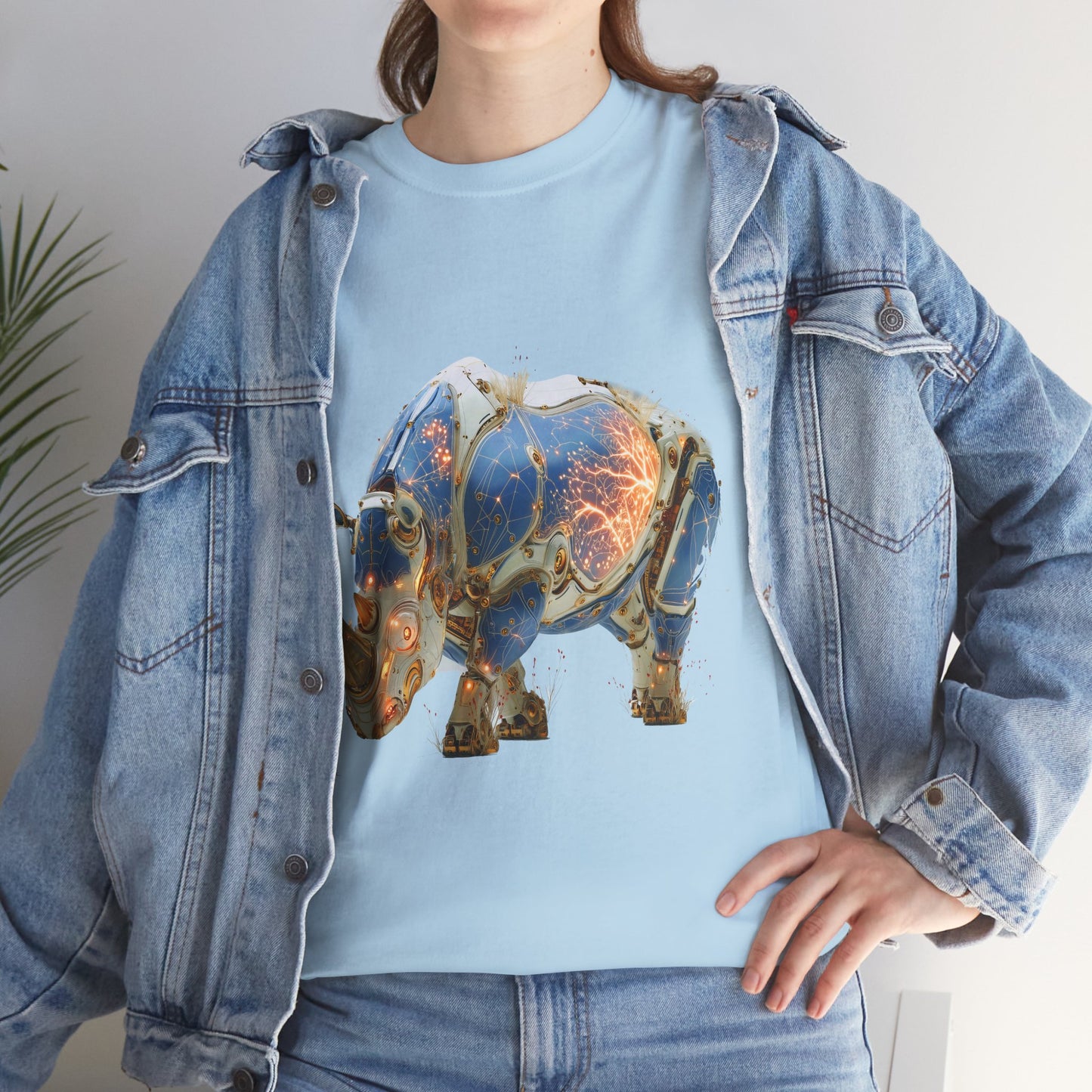 Rhinocéros Cyborg Majestueux : Art Numérique Futuriste